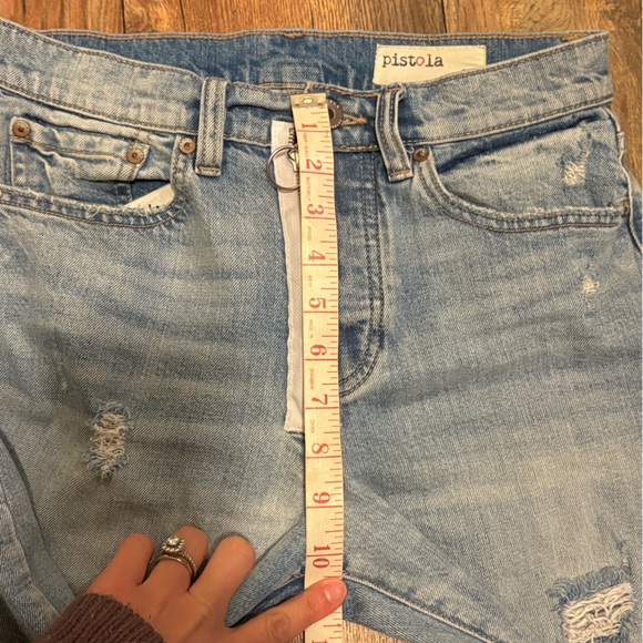 Pistola | Straight Leg Light Wash Button Fly Cropped Jeans - Picture 10 of 12